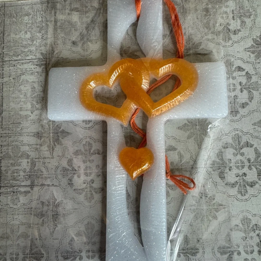 Purple and Black Heart Cross Wall Decor/ click on pic